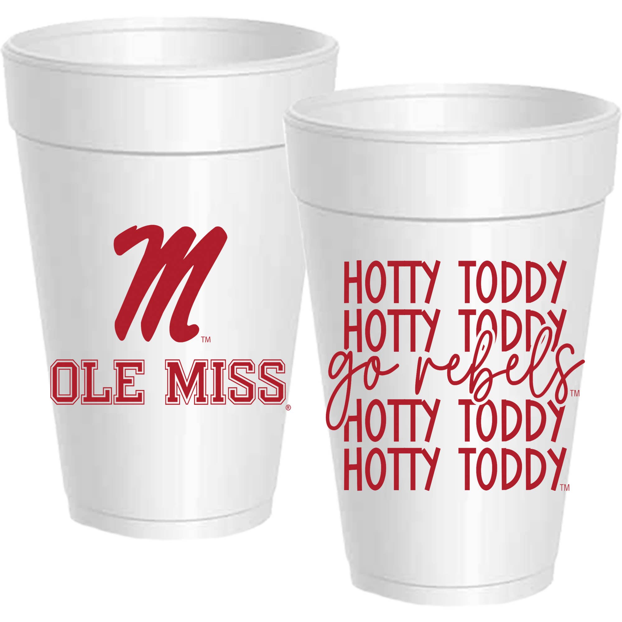 Ole Miss Go Rebels Mirror Red Styrofoam Cups - Gabrielle's Biloxi