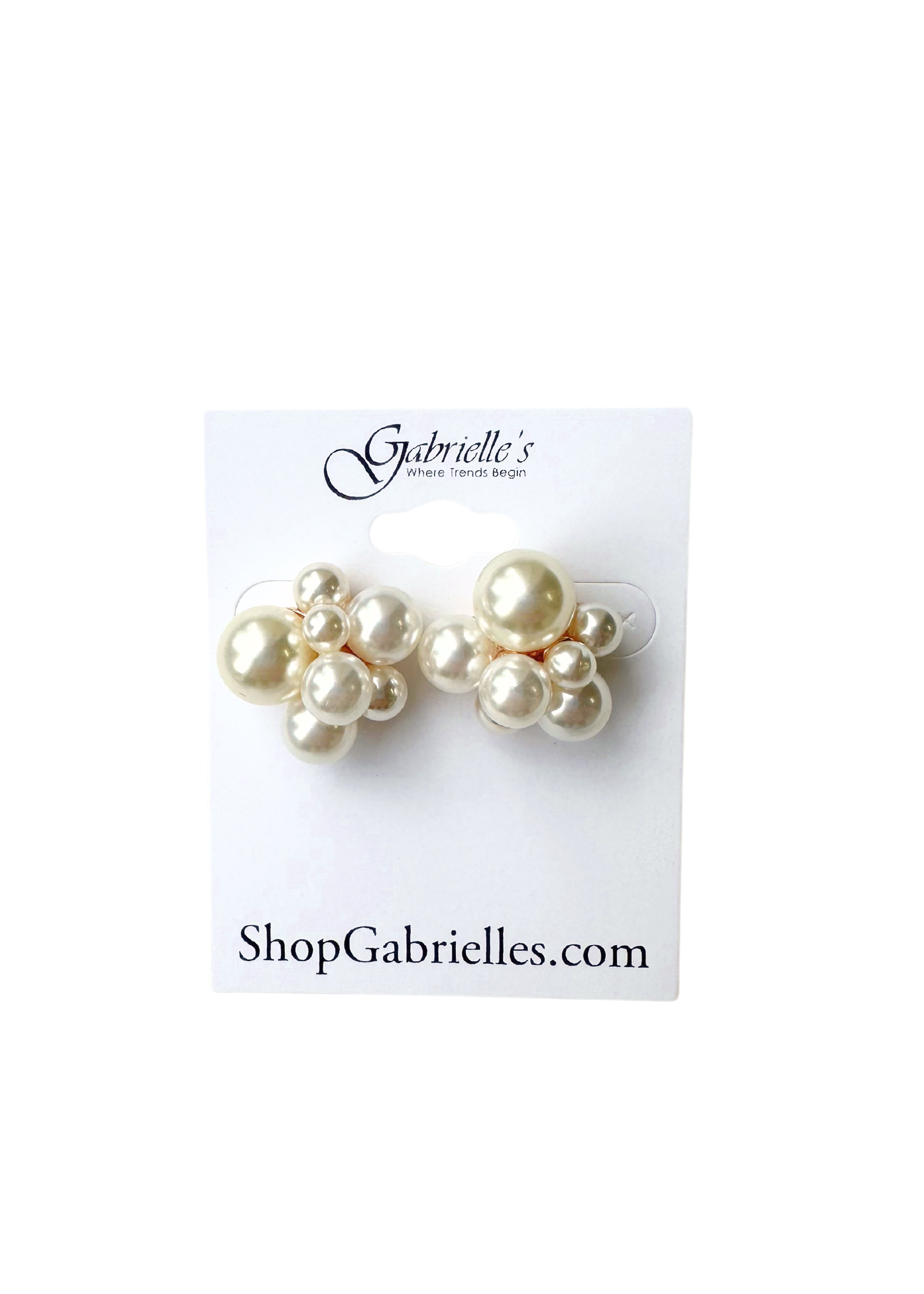 Pearl Cluster Stud Earrings - Gabrielle's Biloxi