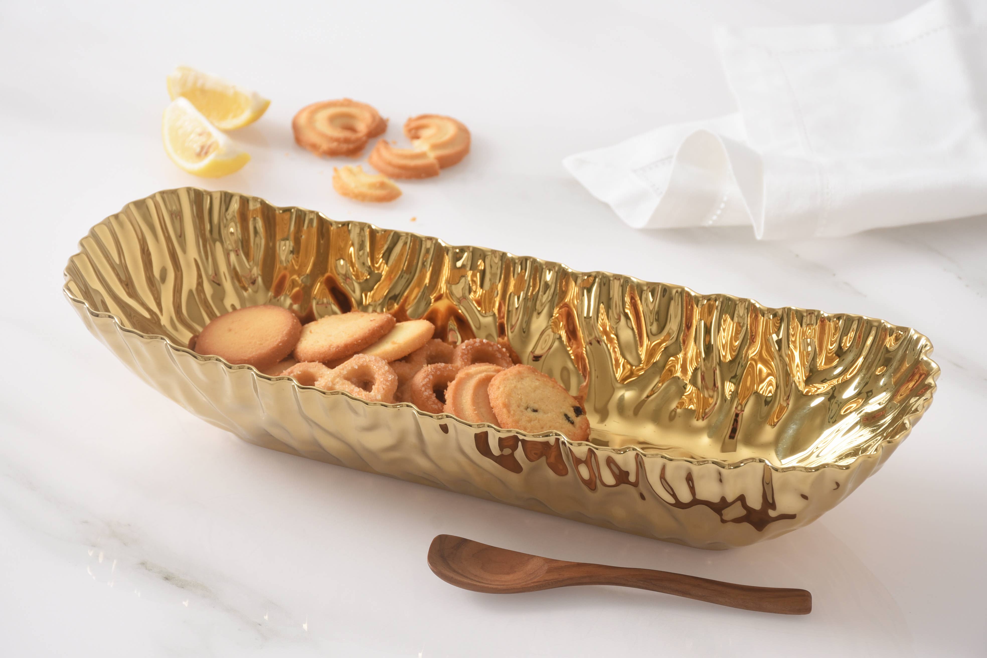 Pampa Bay Deep Rectangular Server - Gold - Gabrielle's Biloxi