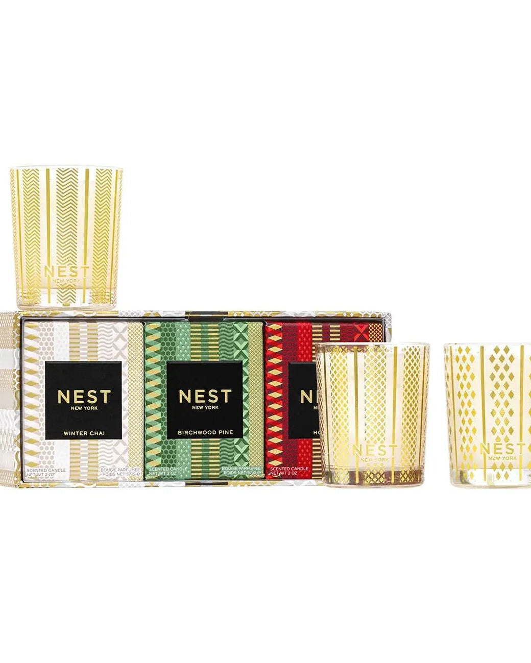 Nest Votive Candle Trio Set - Holiday, Birchwood Pine, Winter Chai - Gabrielle's Biloxi