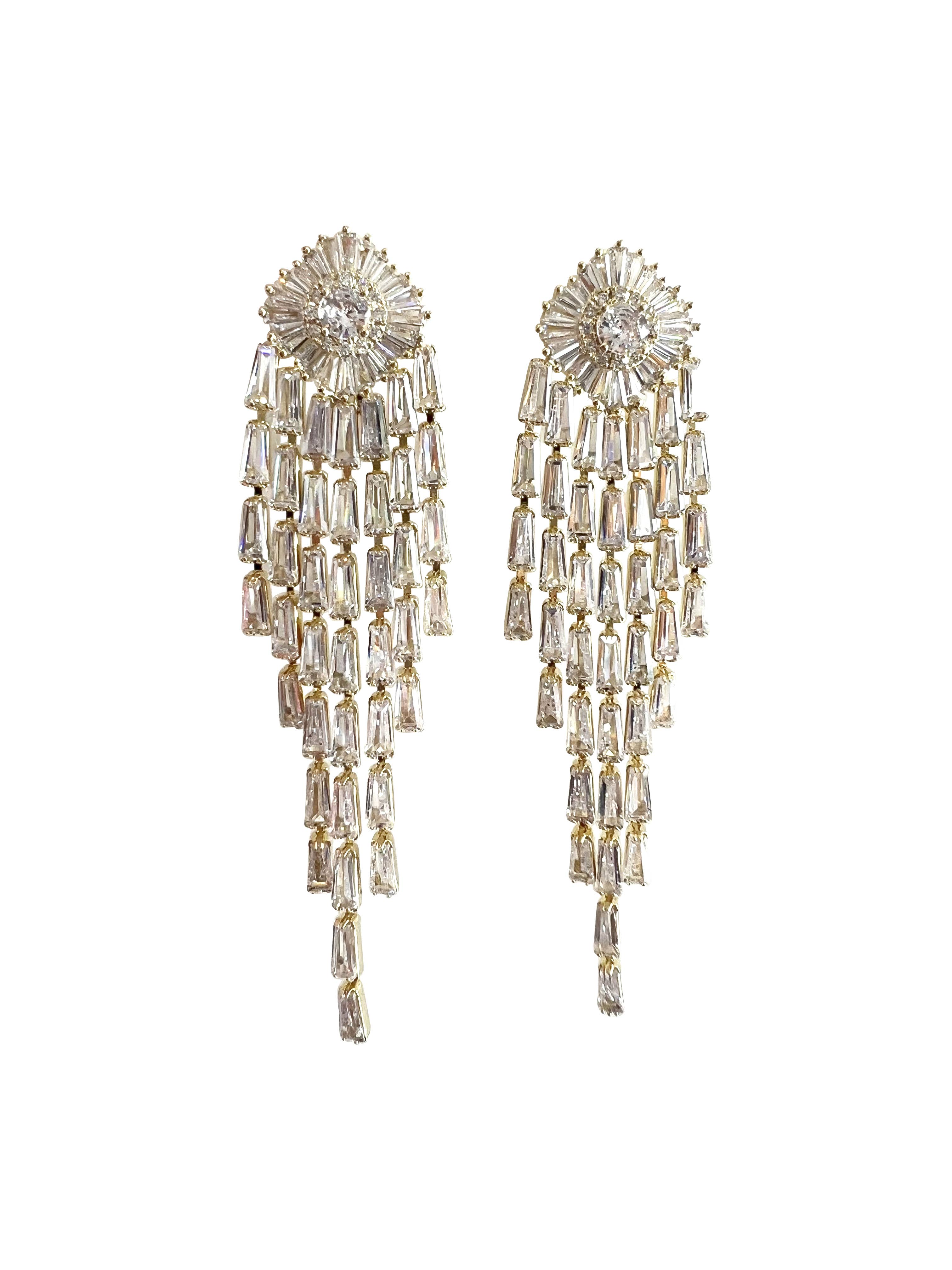 Glam Statement Dangle Earrings - Gold - Gabrielle's Biloxi