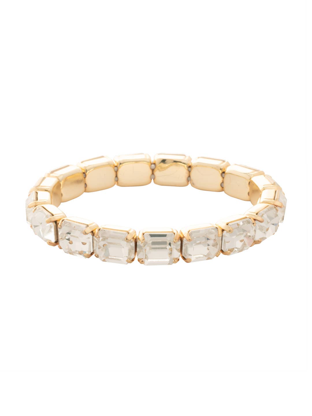 Sorrelli Easton Emerald Cut Stretch Bracelet - Bright Gold Crystal - Gabrielle's Biloxi