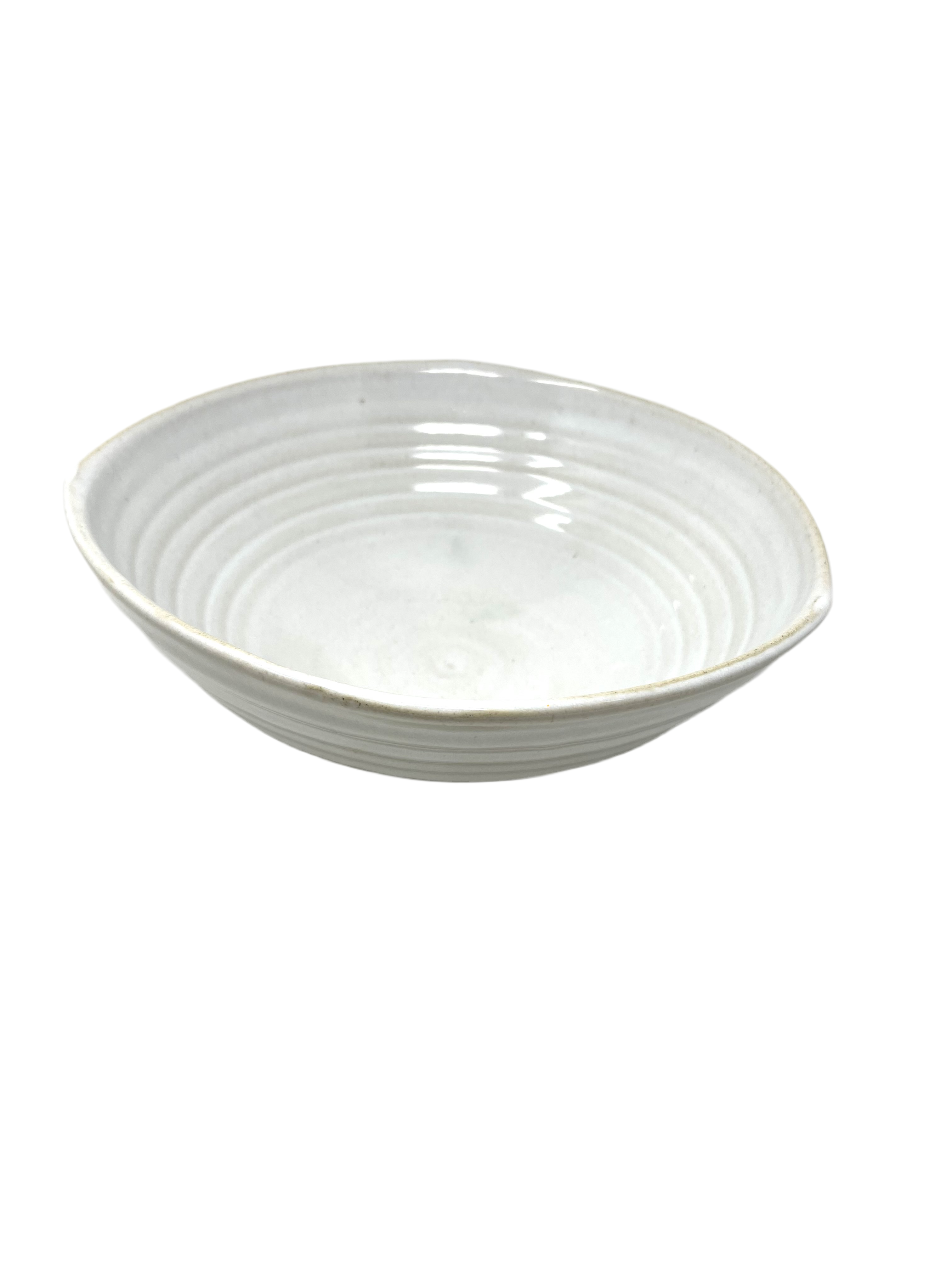 Dock 6 Pottery Large Lopsided Squared Off Bowl - Eggshell White - Gabrielle's Biloxi