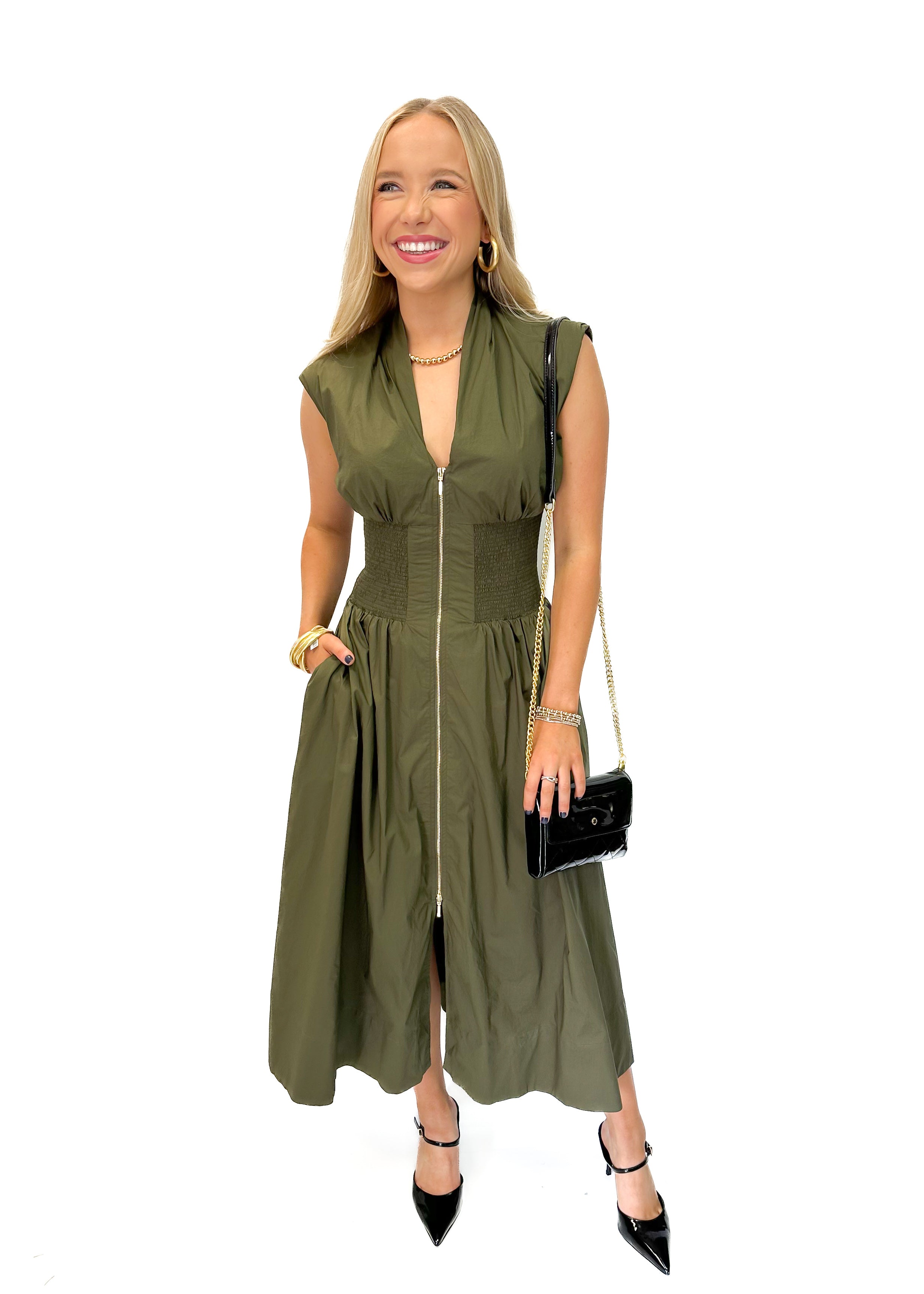 Naya Dress - Olive - Gabrielle's Biloxi