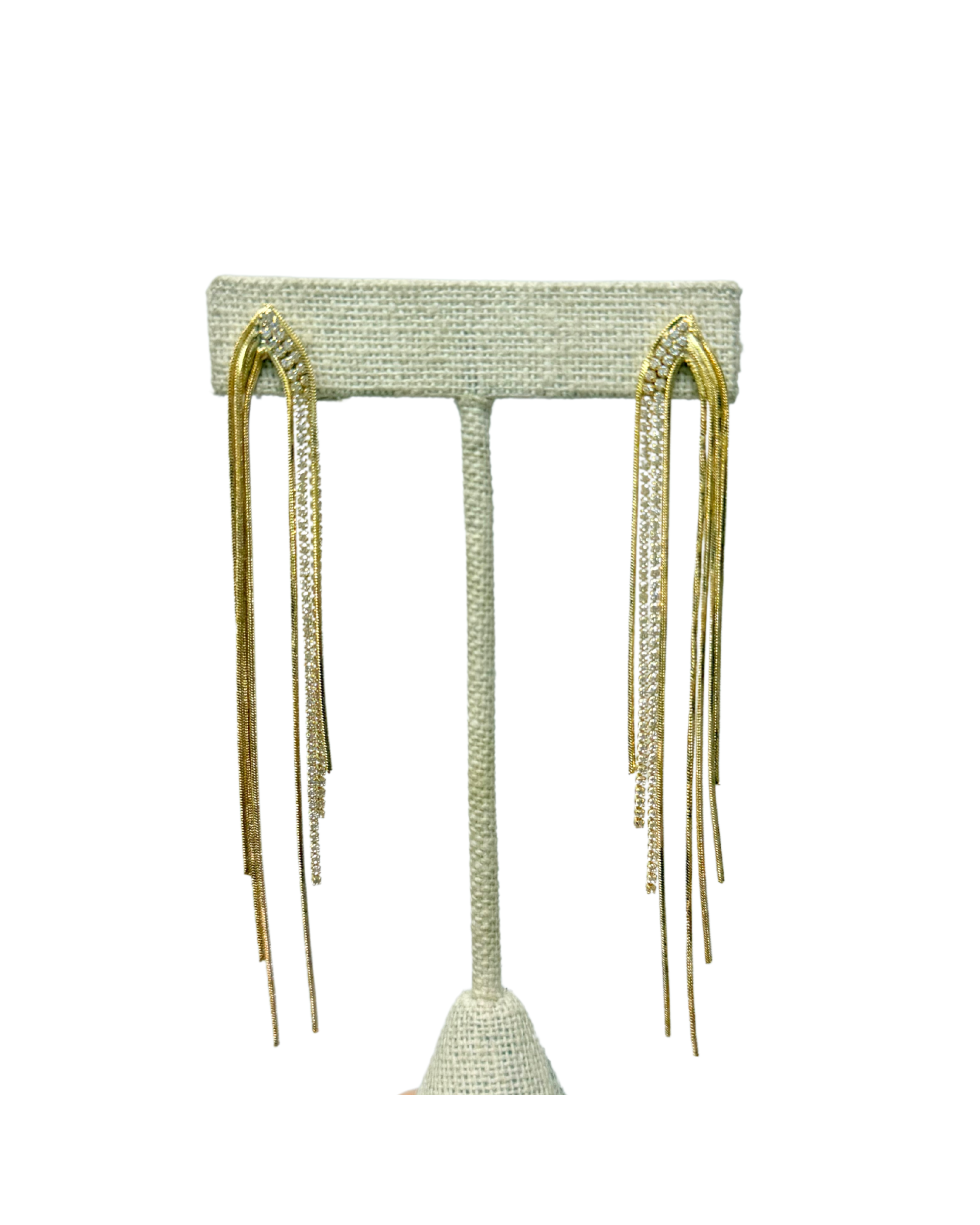 Gold Crystal Dangle Earrings - Gabrielle's Biloxi