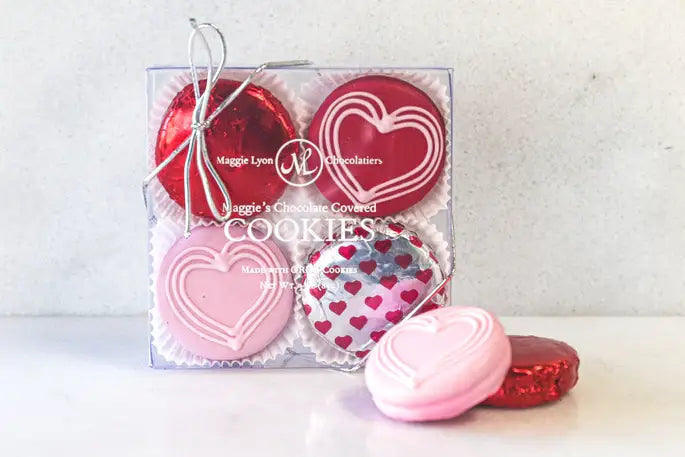 Valentine's Milk Chocolate Covered Cookies- Drawn Hearts - Gabrielle's Biloxi