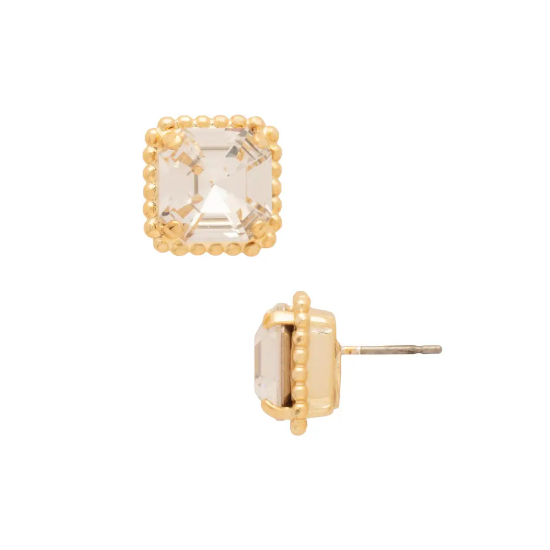 Sorrelli Izzy Decorated Stud Earrings - Bright Gold Crystal - Gabrielle's Biloxi