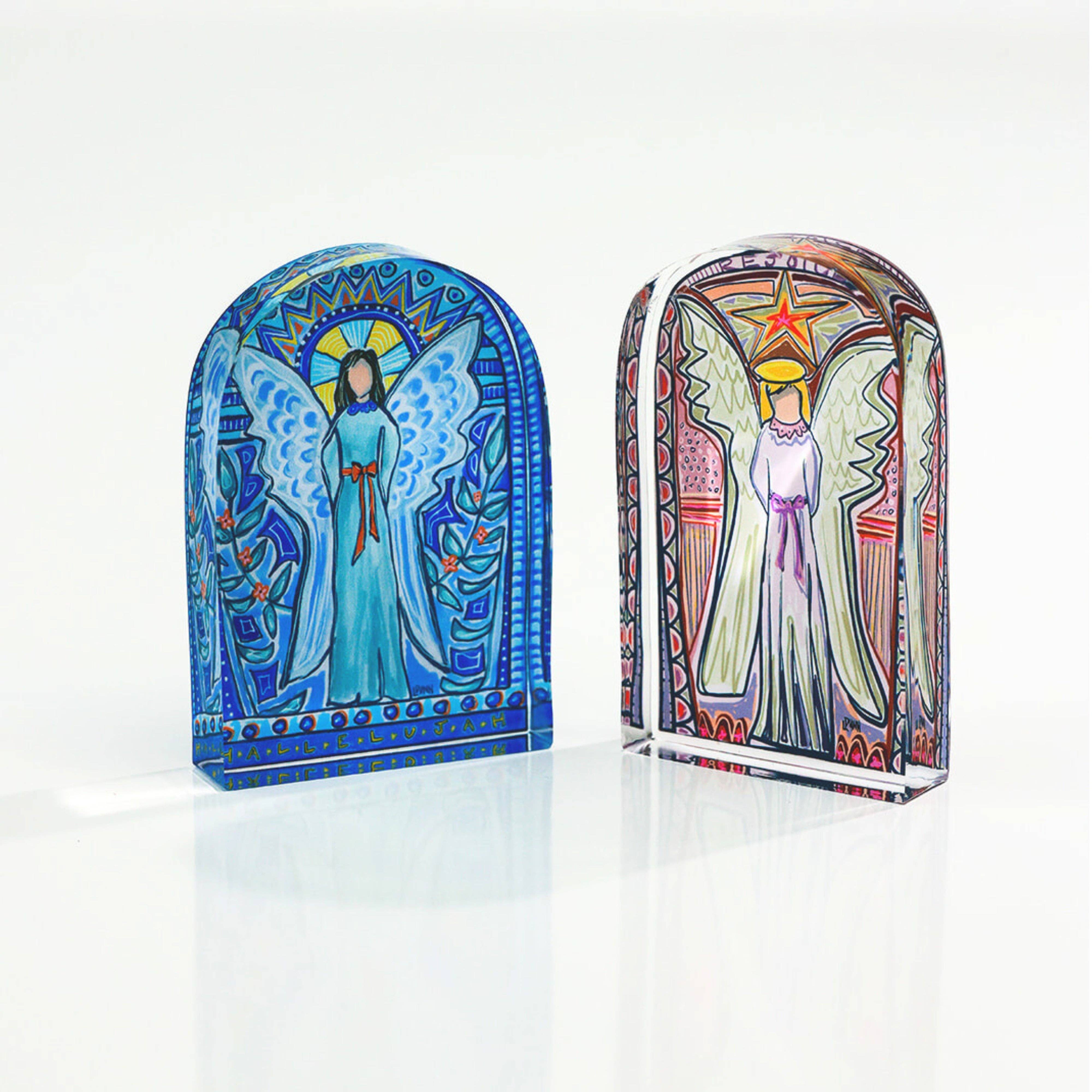 Pink Stained Glass Acrylic Angel - Gabrielle's Biloxi