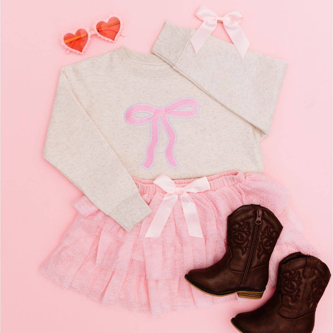 Kids Coquette Bow Patch Sweatshirt - Gabrielle's Biloxi