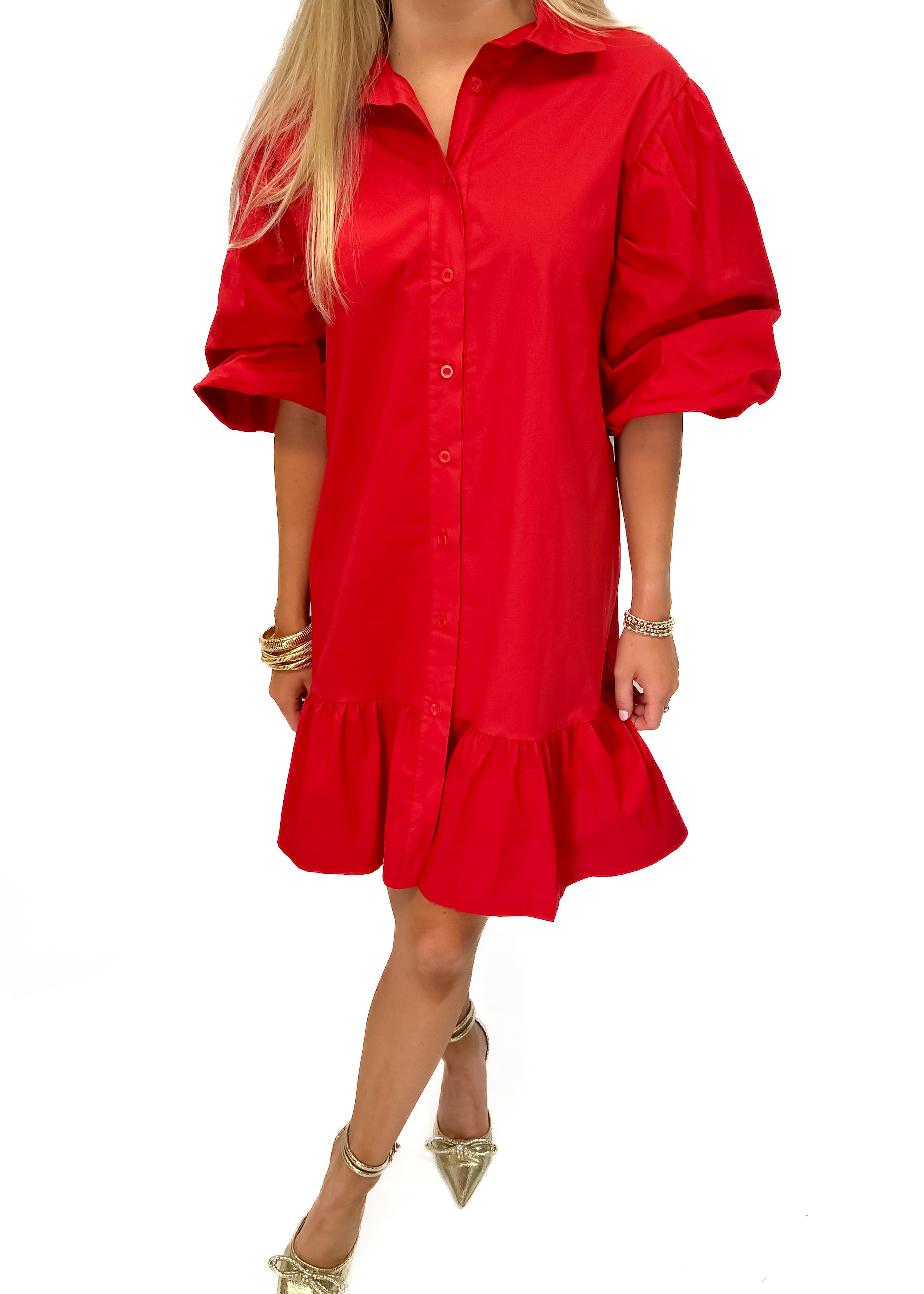 Sofia Linda Dress - Red - Gabrielle's Biloxi