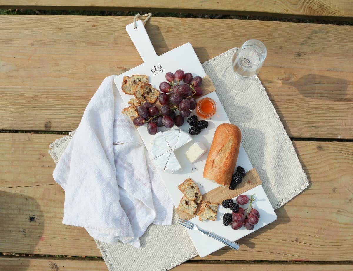Etu Home Mod Charcuterie Cheese Board, Small Rectangle, White - Gabrielle's Biloxi