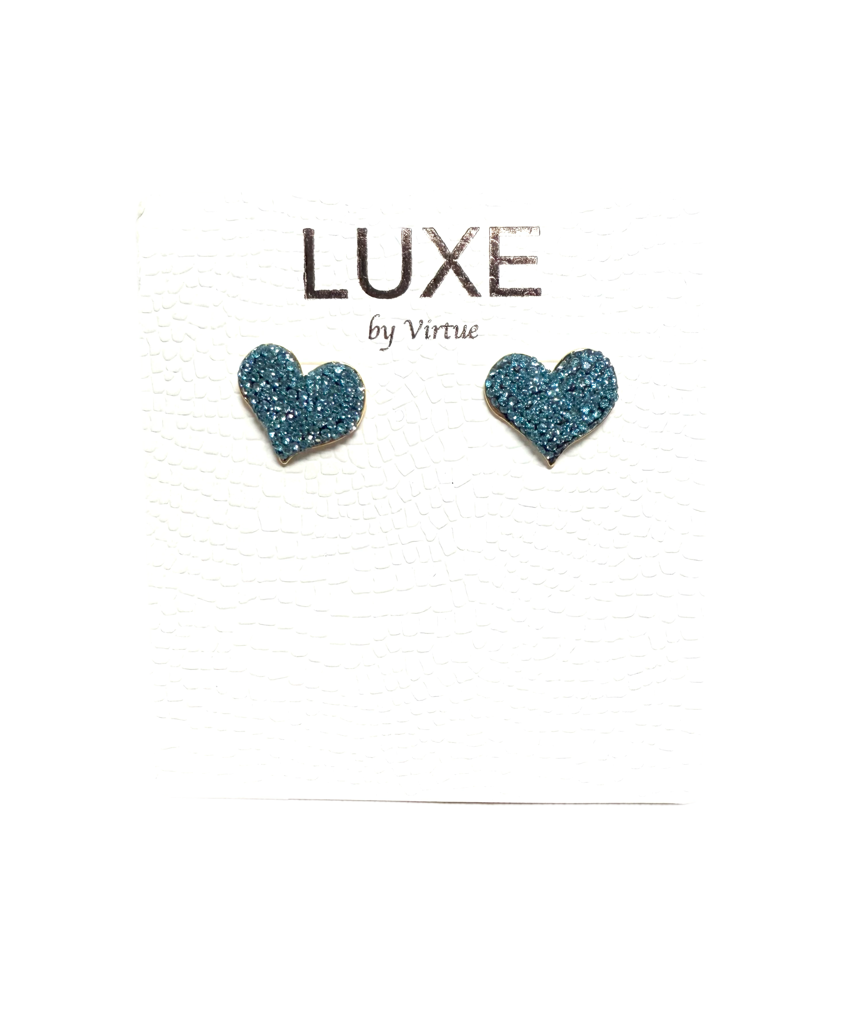 The Juliet Luxe Studded Stone Heart Stud - Turquoise - Gabrielle's Biloxi
