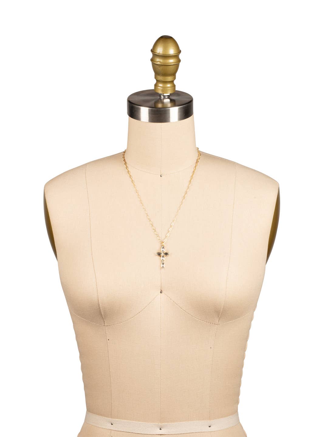 Sorrelli Clarissa Cross Pendant Necklace - Bright Gold Crystal - Gabrielle's Biloxi