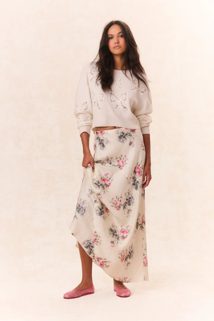 Love Shack Fancy Bertha Skirt - French Ivory - Gabrielle's Biloxi
