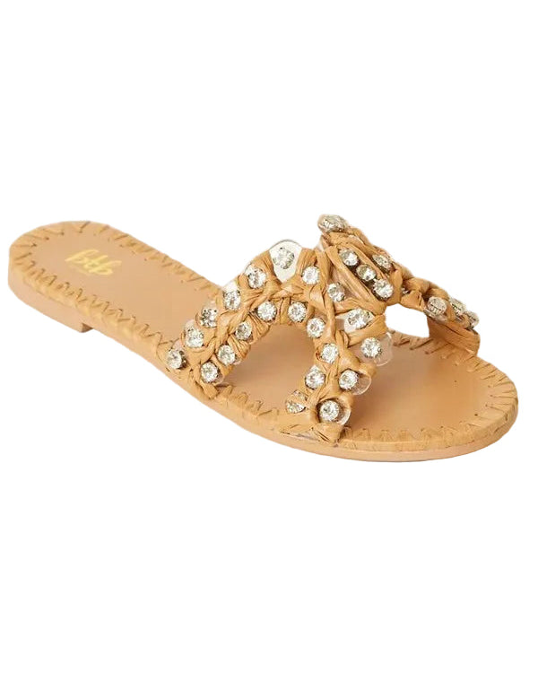 BTB Los Angeles Laurel Crystal Slide - Natural