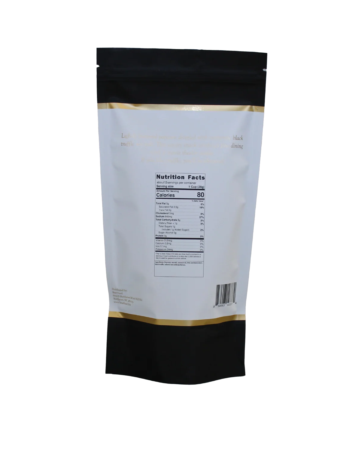 Bear Food Large Buttered Black Truffle Gourmet Popcorn 1.5oz