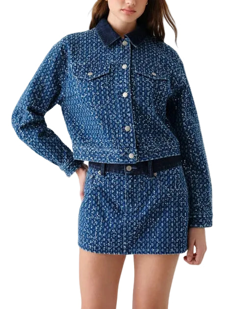 Daze Del Mar Cropped Trucker Jacket - Prism