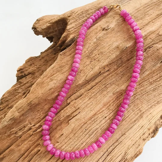 Virtue Rondelle 18" Necklace Small Swivel Clasp - Raspberry - Gabrielle's Biloxi
