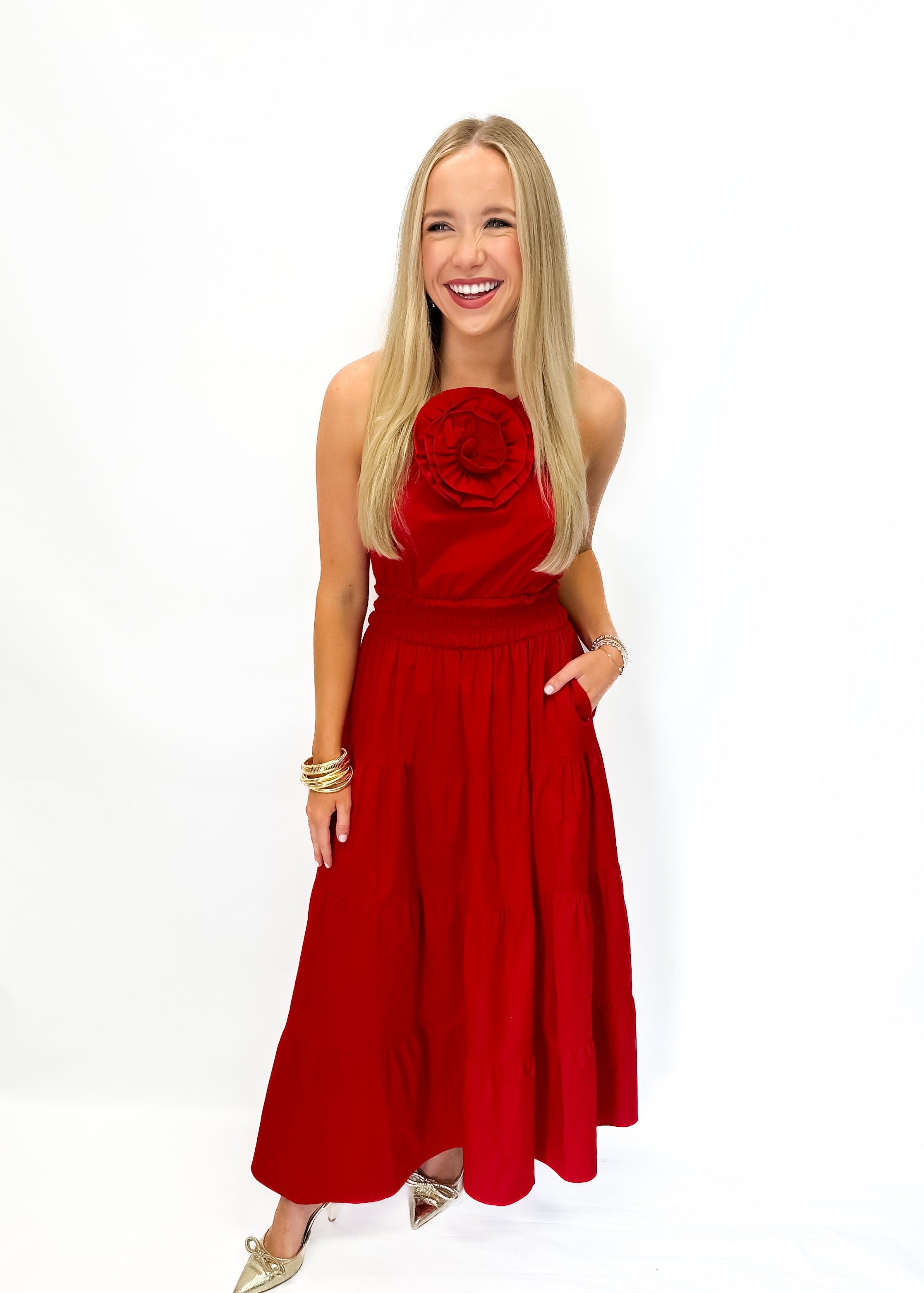 Sofia Sylvie Dress - Red - Gabrielle's Biloxi