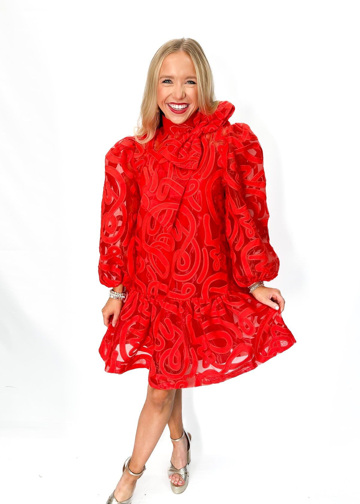 Emily McCarthy Bella Dress - Joy/Holly Red - Gabrielle's Biloxi