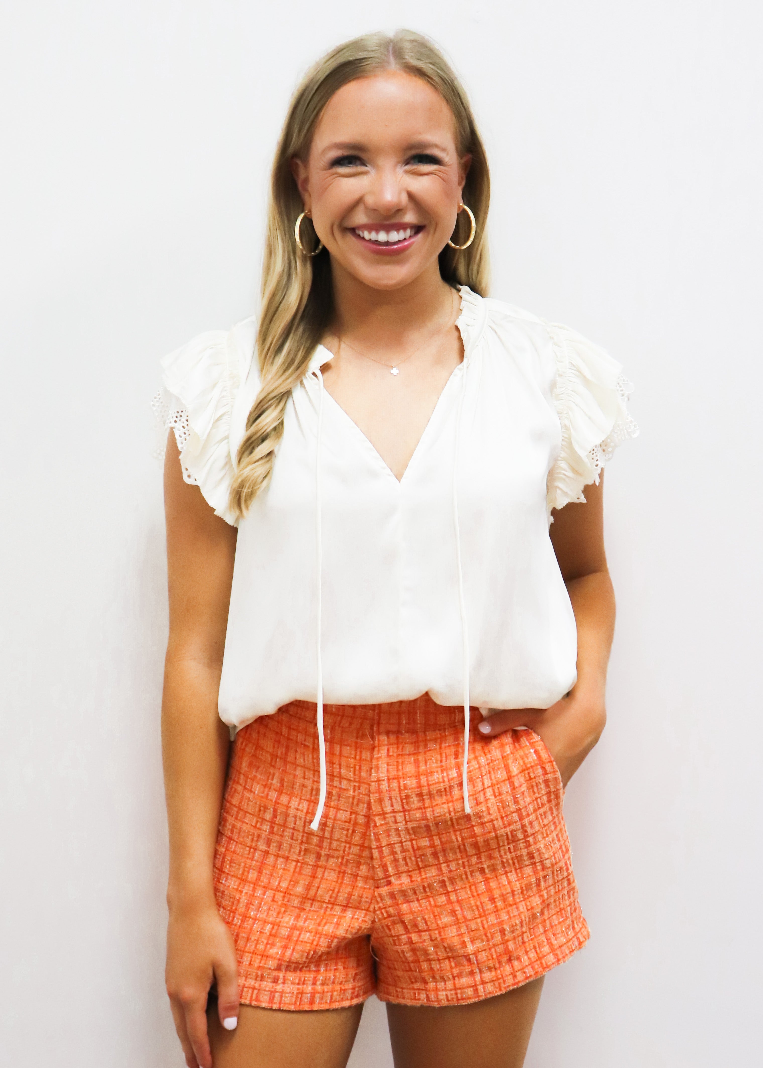 LBLOX Ruffle Detailed Sleeve Blouse - Cream - Gabrielle's Biloxi