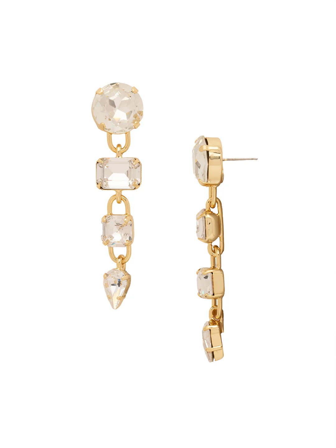 Sorrelli Kelly Statement Dangle Earrings - Bright Gold Crystal - Gabrielle's Biloxi