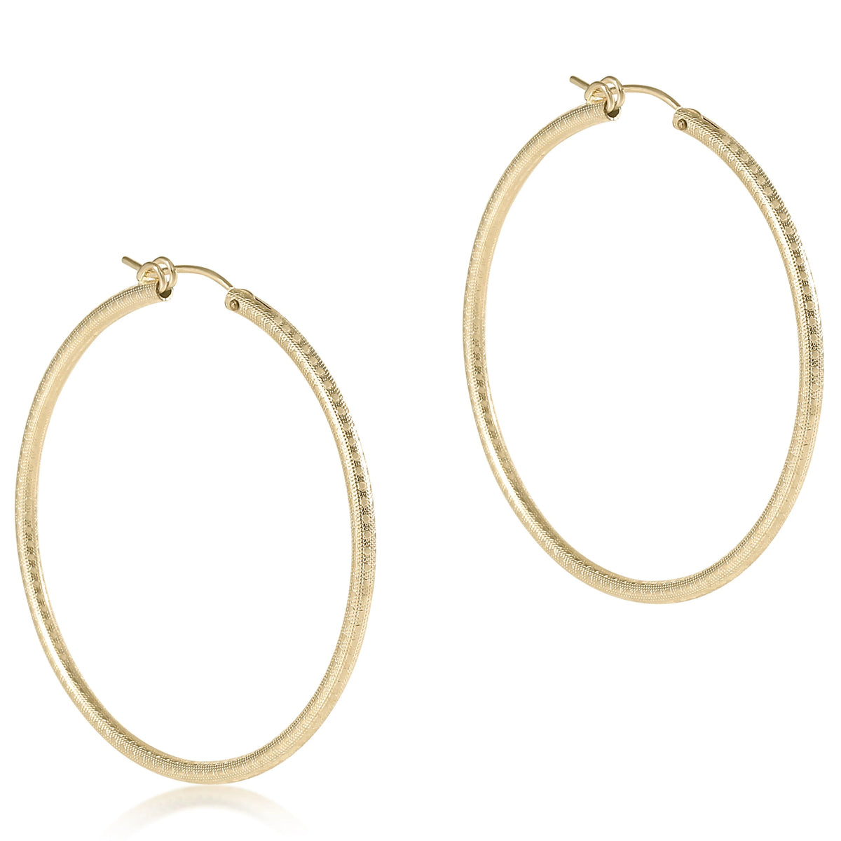 ENewton Round Gold 1.25" Hoop - Textured