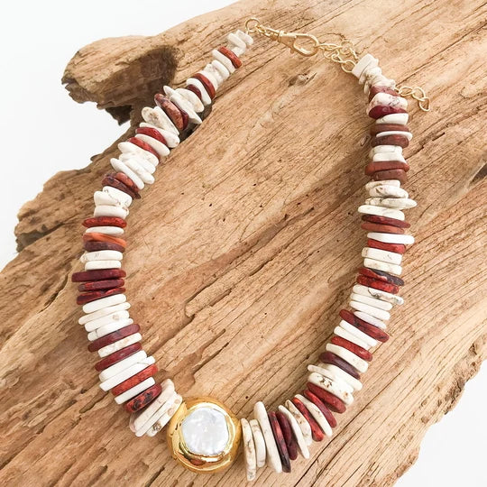 Virtue The Sariah Necklace - Brick & White - Gabrielle's Biloxi