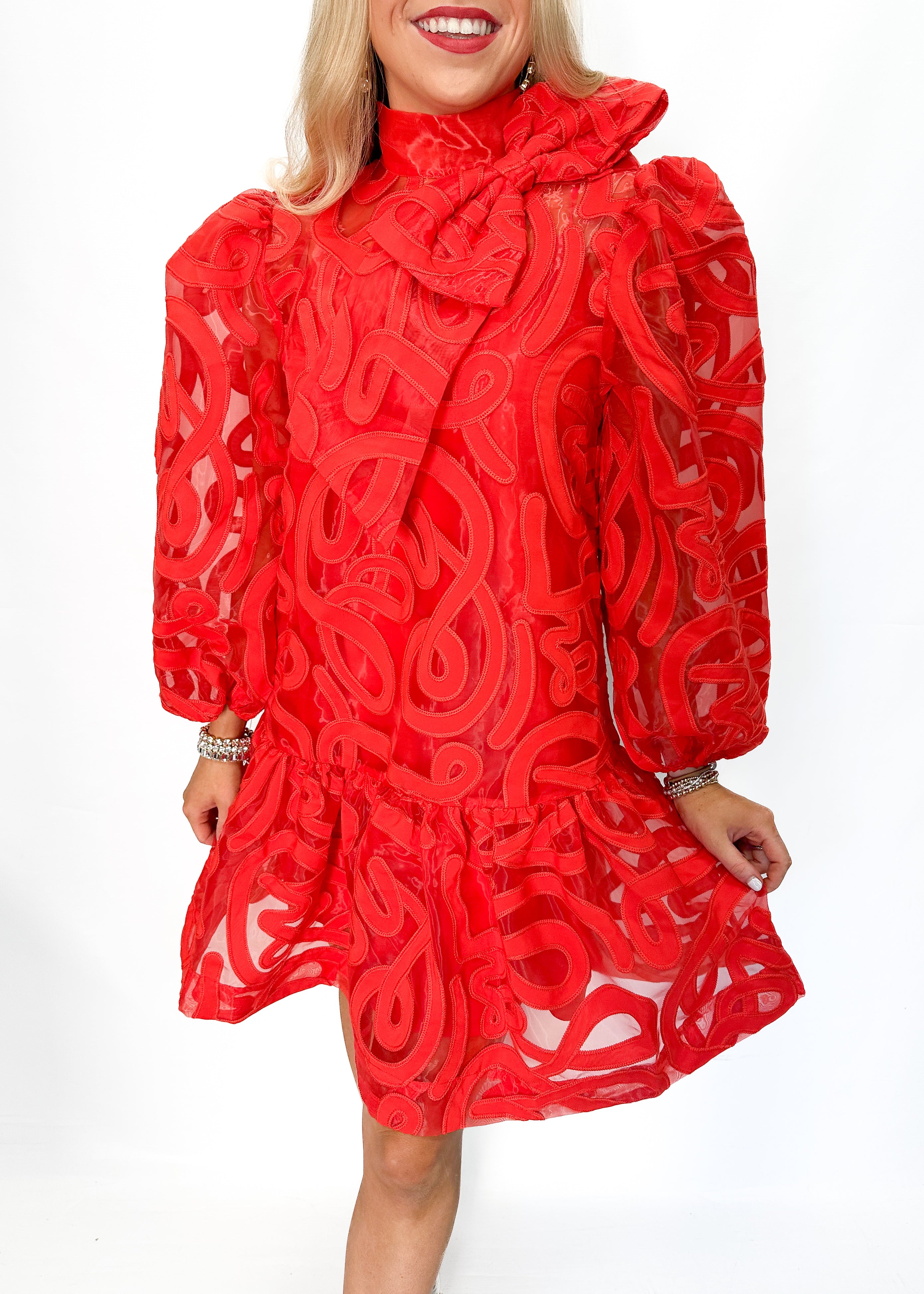 Emily McCarthy Bella Dress - Joy/Holly Red - Gabrielle's Biloxi