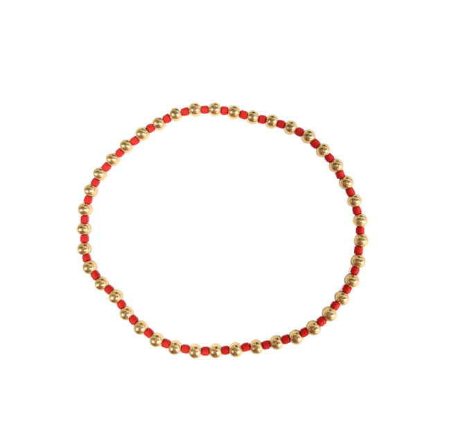 Erin Gray 3mm Color Crush Newport Red & Gold Waterproof Bracelet - Gabrielle's Biloxi