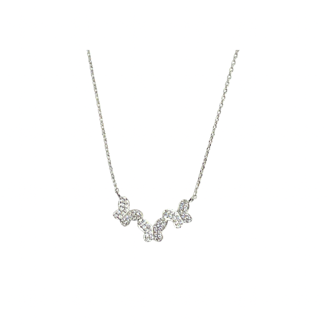 Butterfly Necklace - Rhodium - Gabrielle's Biloxi
