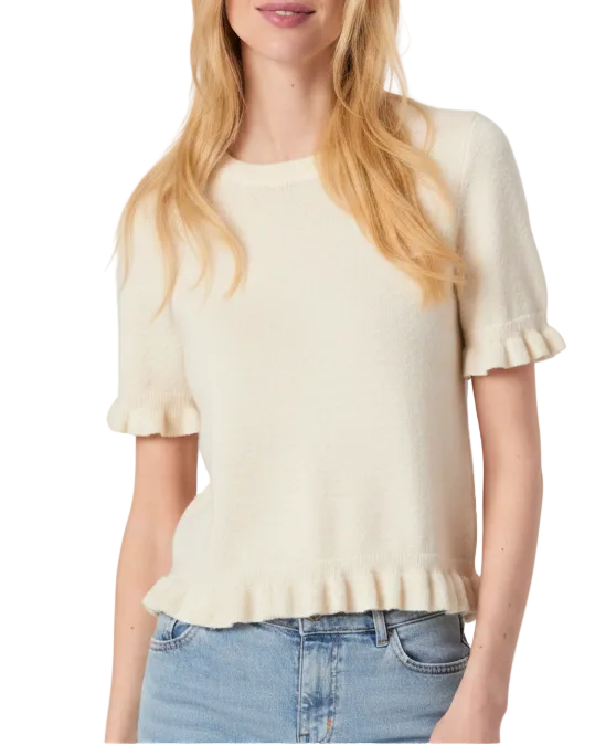 Short Sleeve Ruffle Edge - Milk