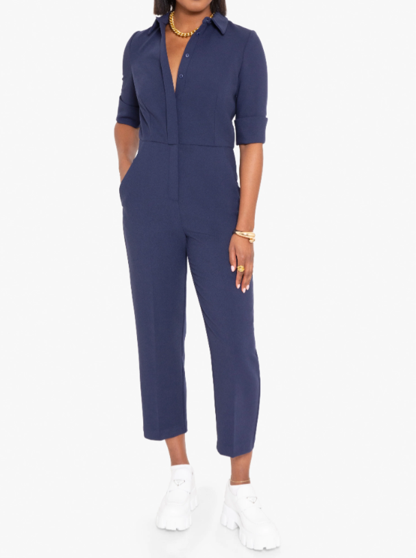 Black Halo Van Jumpsuit - Pacific Blue - Gabrielle's Biloxi
