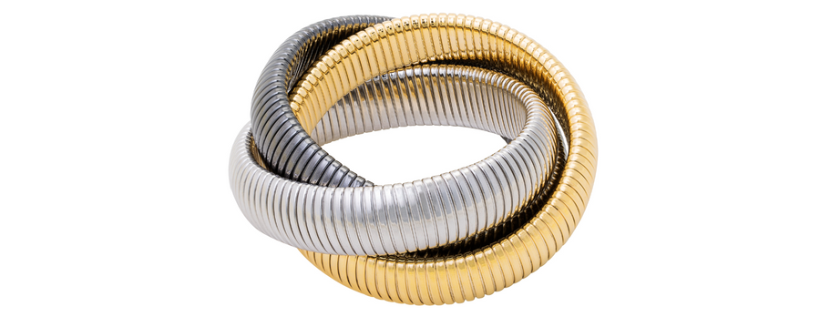 Janis Savitt Triple Cobra Bracelet - Gold, Gunmetal, Rhodium - Gabrielle's Biloxi