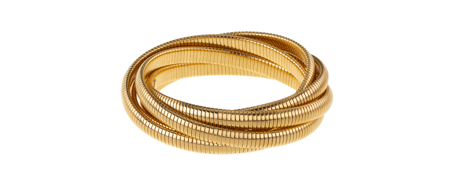 Janis Savitt 5 Row Cobra Bracelet - Gold - Gabrielle's Biloxi