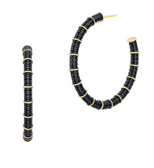 Freida Rothman Industrial Finish Cobblestone Hoop Earrings - Gabrielle's Biloxi
