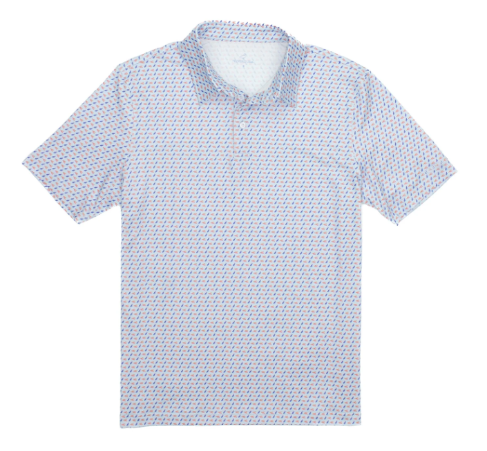 Properly Tied Boys Inlet Polo Shirt - Blue Fisherman's Paradise main image 1