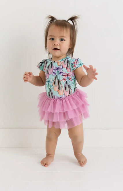 Posh Peanut Irina - Ruffled Cap Sleeve Tulle Skirt Bodysuit - Gabrielle's Biloxi
