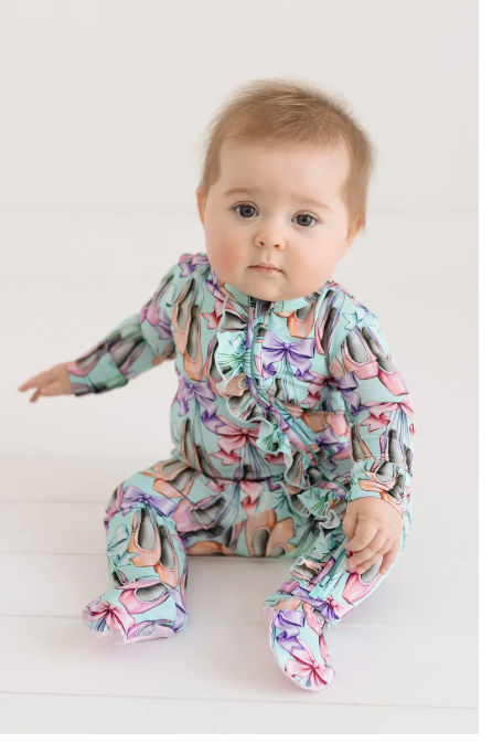 Posh Peanut Irina - Footie Ruffled Zippered One Piece - Gabrielle's Biloxi