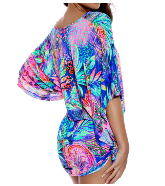Luli Fama Cabana V Neck Dress Jungle Fever - Multicolor - Gabrielle's Biloxi