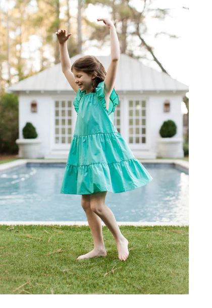 Girls Layla Dress - Teal - Gabrielle's Biloxi