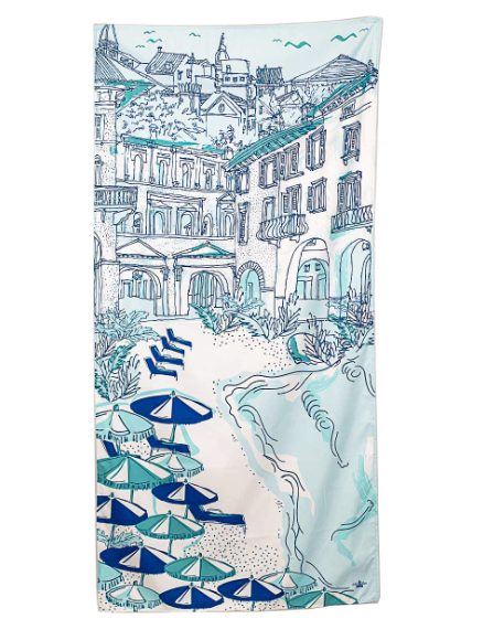 Santorini Shores Beach Towel - Aruba Blue/Royal - Gabrielle's Biloxi