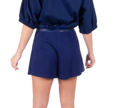 Emily McCarthy Ruffle Short - Navy Ponte - Gabrielle's Biloxi