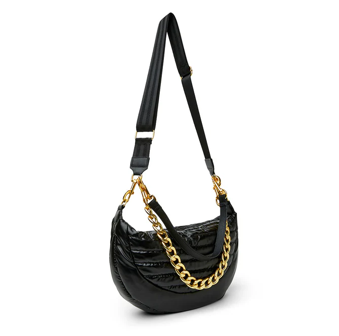 Think Royln Elton Hobo Cross Body (Gold Chain) - Pearl Black - Gabrielle's Biloxi