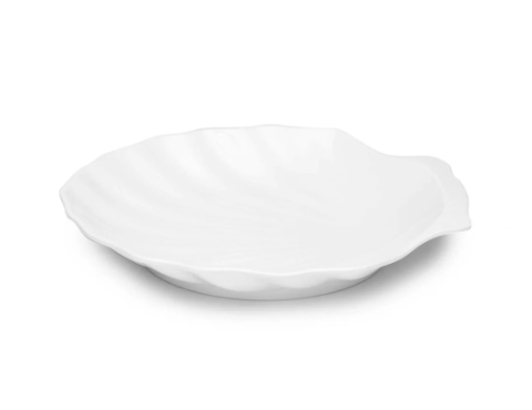 White 16" Shell Melamine Serving Platter - Gabrielle's Biloxi