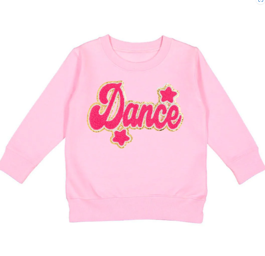 Dance Script Patch Sweatshirt - Pink - Gabrielle's Biloxi