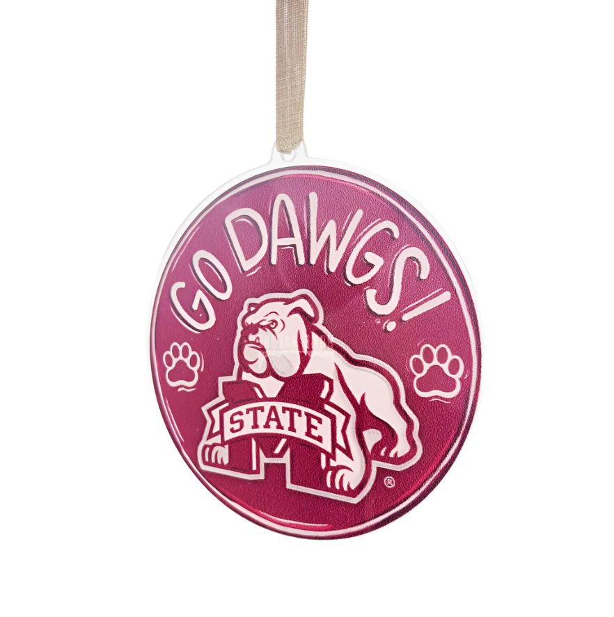 Mississippi State Go Dawgs Acrylic Ornament - Gabrielle's Biloxi