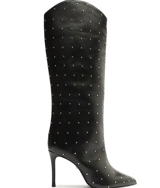 Schutz Maryana Leather Studded Boots - Black - Gabrielle's Biloxi