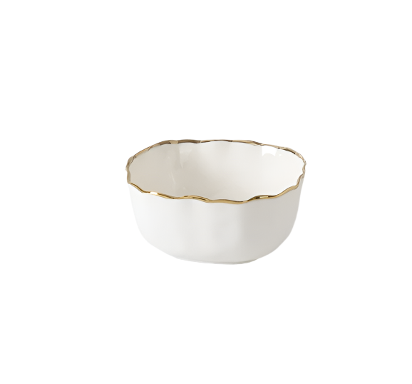 Pampa Bay Snack Bowl - White and Gold - Gabrielle's Biloxi