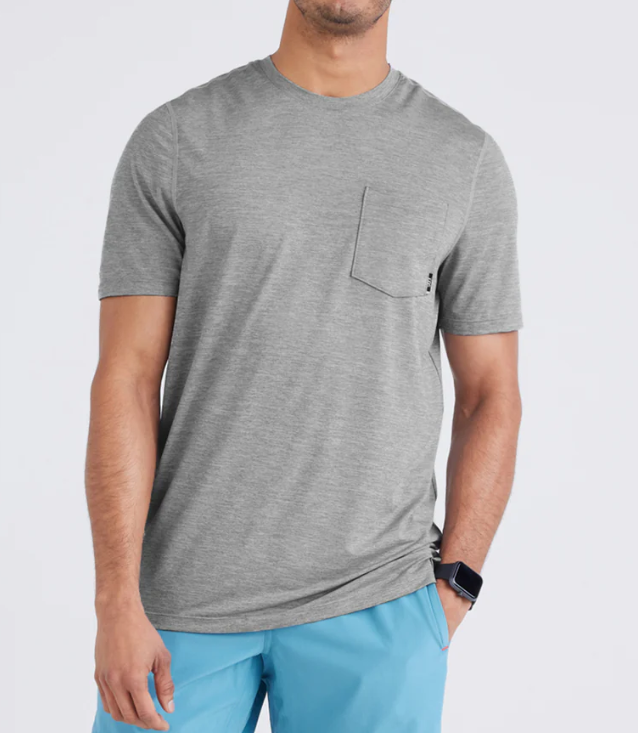 Saxx Droptemp All Day Cooling Short Sleeve Pocket Tee - Tradewinds Heather - Gabrielle's Biloxi